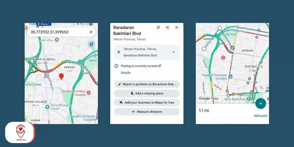 محاسبه مساحت زمین با گوگل مپ اندروید