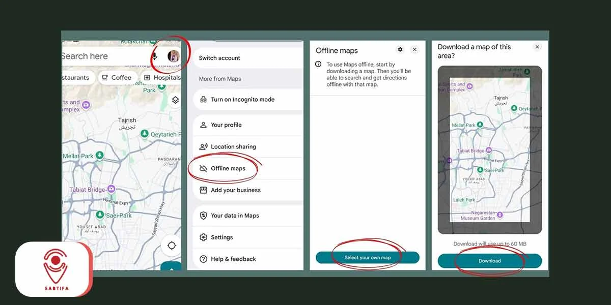 ذخیره آفلاین گوگل مپ در اندروید